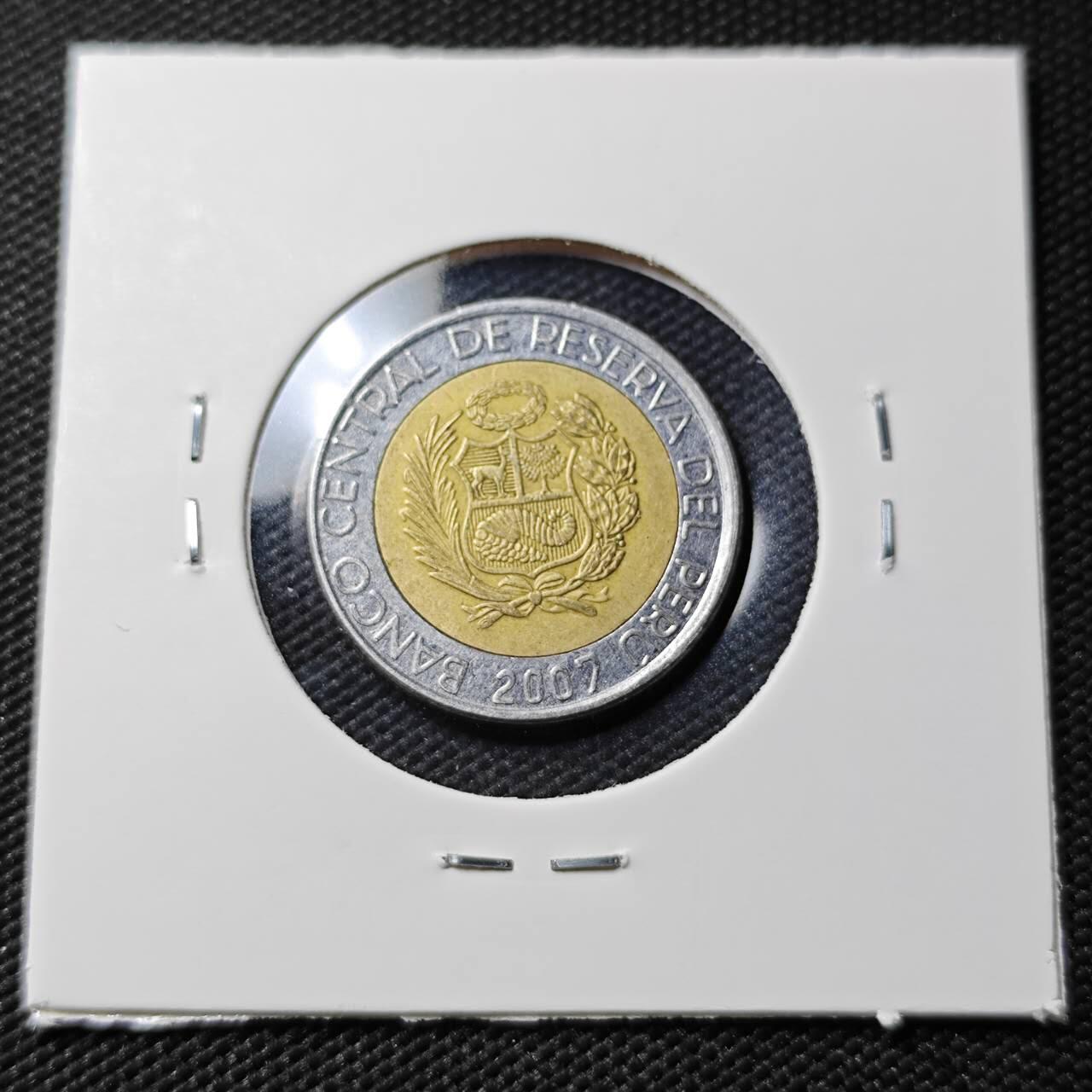 KK钱币收藏小铺  第407期 2月预留时间 周末发货  秘鲁2索尔双色币