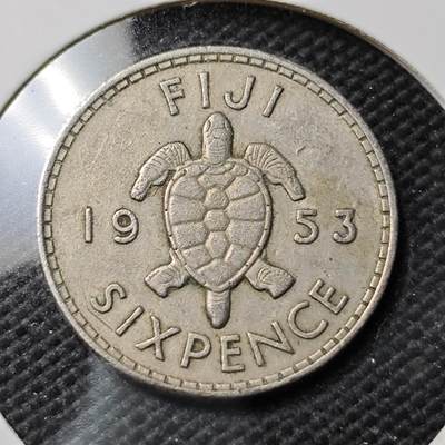 KK钱币收藏小铺  第408期 2月预留时间 周末发货 -  斐济6便士