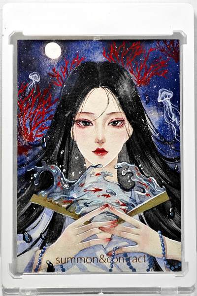 白泽拍卖卡牌手绘专场第34期（花朝去了又春分 草如茵 柳烟新） - 2025 DAWN手绘卡 簪花绘梦  问婳亲签 卡砖封装