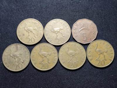 KK钱币收藏小铺  第408期 2月预留时间 周末发货 -  坦桑尼亚铜币一组7枚