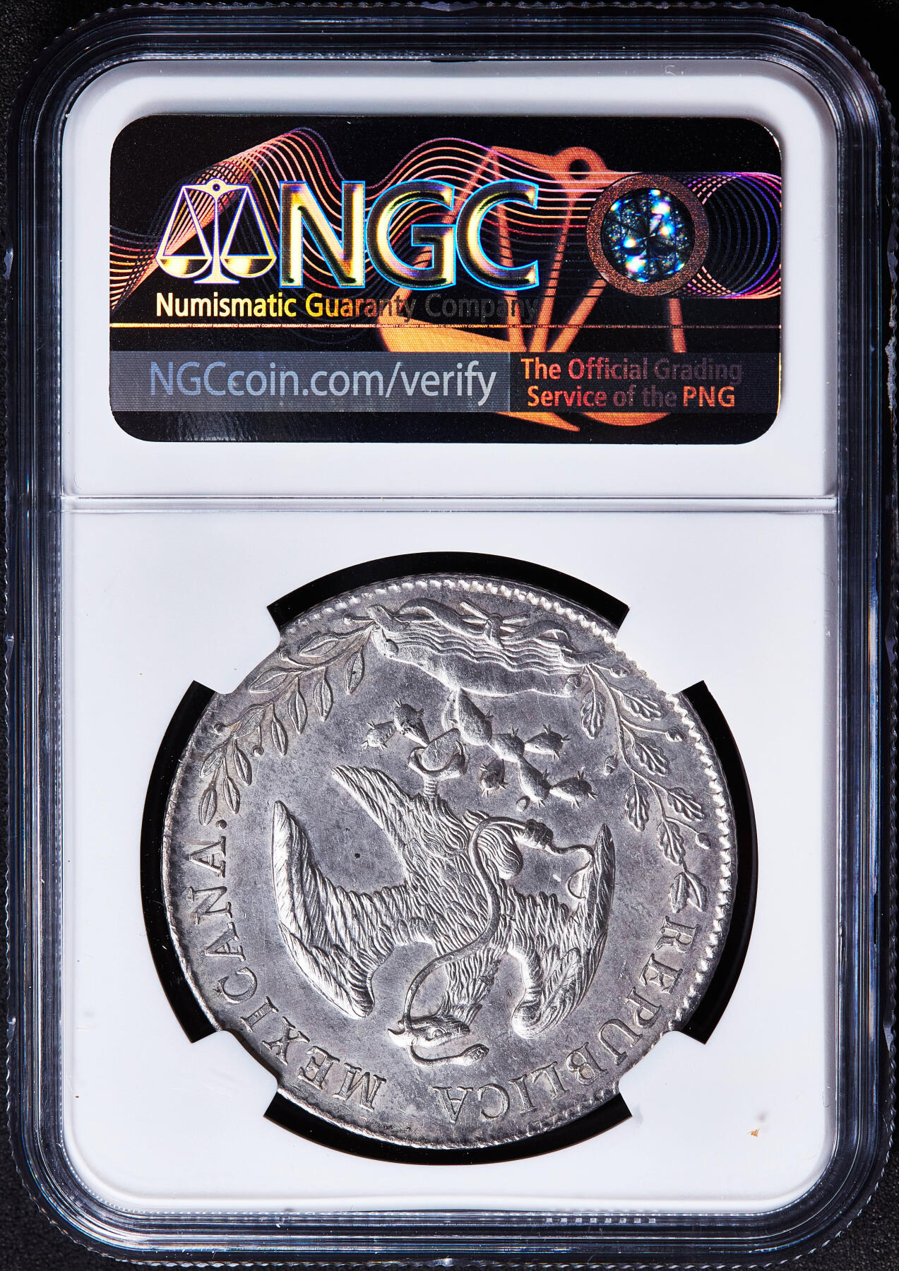 【俄甄集藏】2026年(050)04-01星期三 晚 19:30 全场包邮 墨西哥1894年As ML版8里亚尔鹰洋大银币，NGC UNCD，原味包浆，原光品相