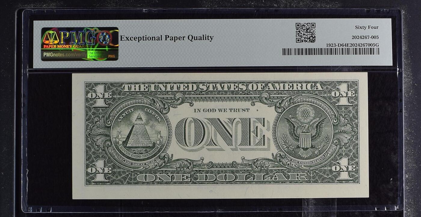 《艾美收藏》第238期-3.29周日外币畅拍场 1995年1美元PMG64E 稀少测试WEB版