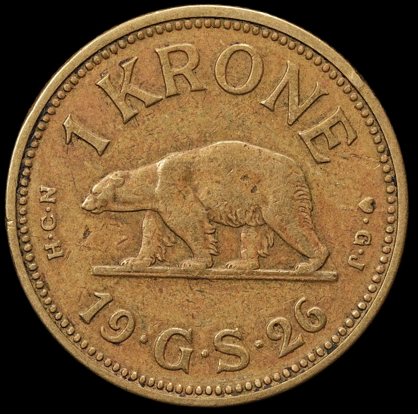 修遠堂世界钱币第109期 1926年格陵兰1克朗