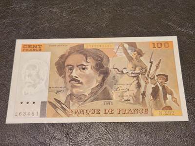 3月27号晚上8点 外国纸币自动截拍第46场 - 100法郎新品有黄斑