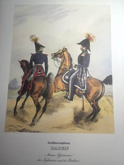 盛世勋华——号角文化勋章邮票专场拍卖第310期 - 大尺寸手绘图卡 巴登大公国骑兵副官 大A4尺寸 翻印自1848年出版《德意志陆军》一书