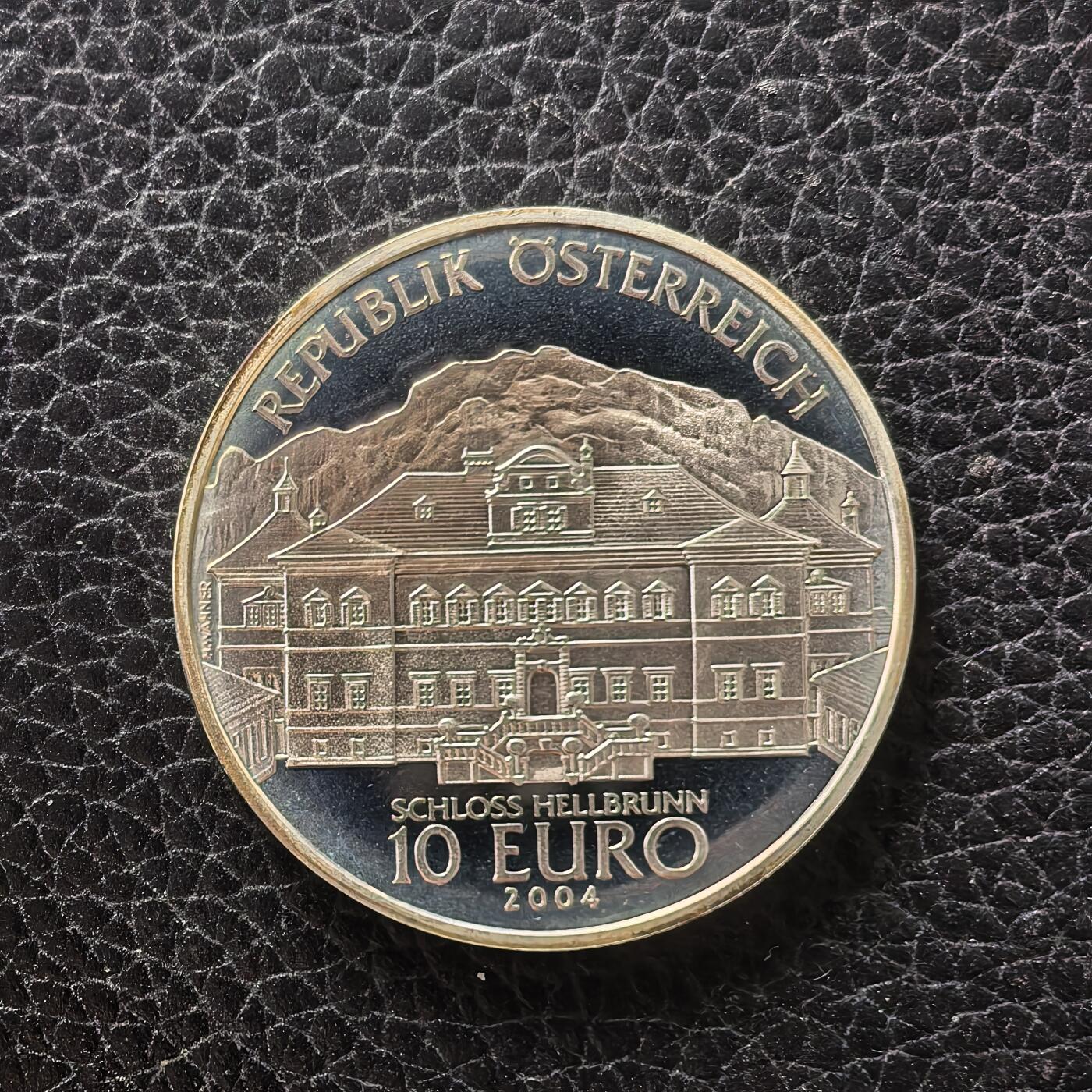 道一币馆币章第一百七十二场 奥地利2004年赫尔布伦城堡10欧元纪念银币 17.3g 925S 