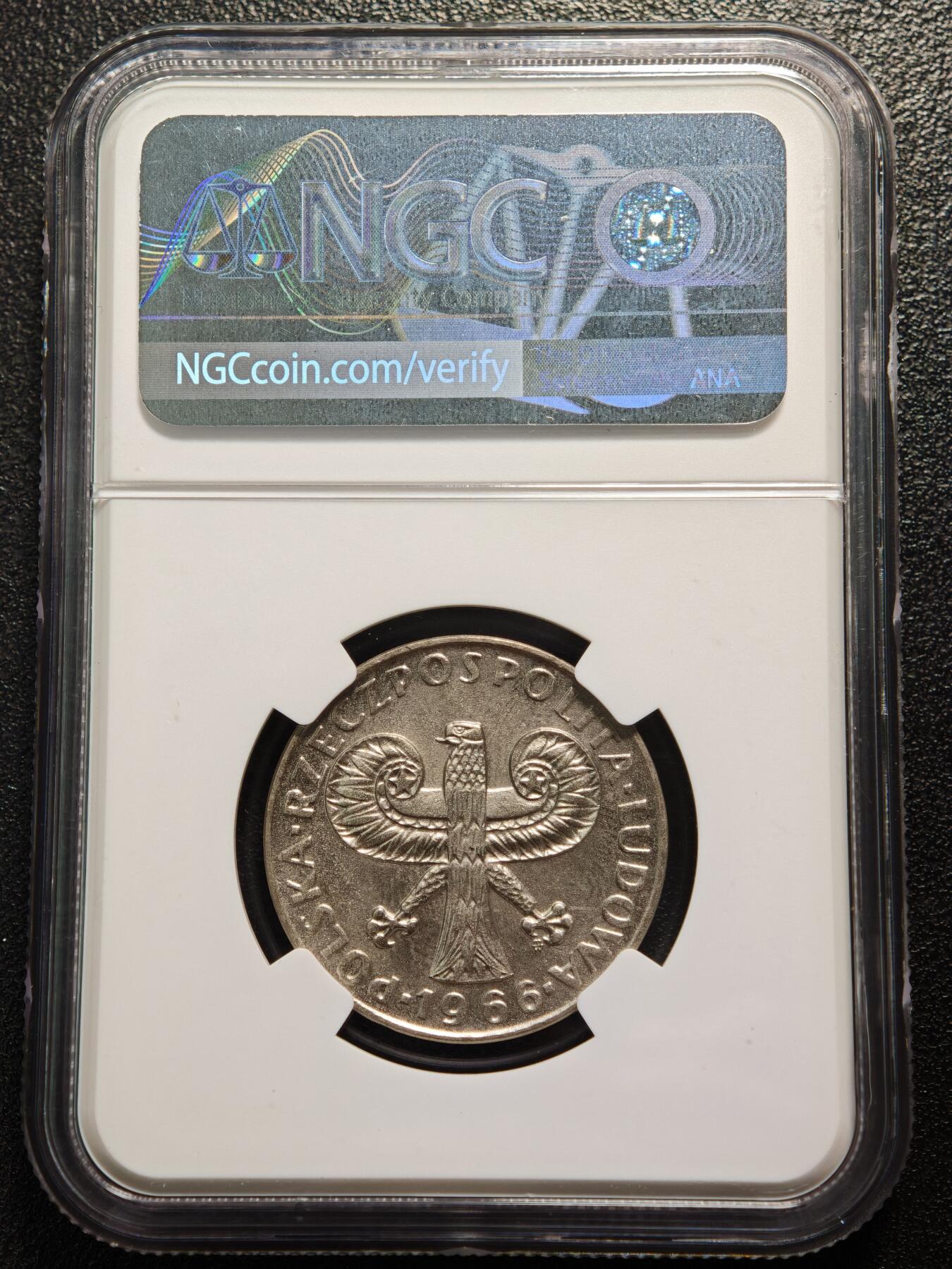 【德藏】世界币章拍卖第169期（拍品征集中~欢迎藏友联系） 1966年 波兰华沙建城700周年10兹罗提纪念银币 NGC UNC