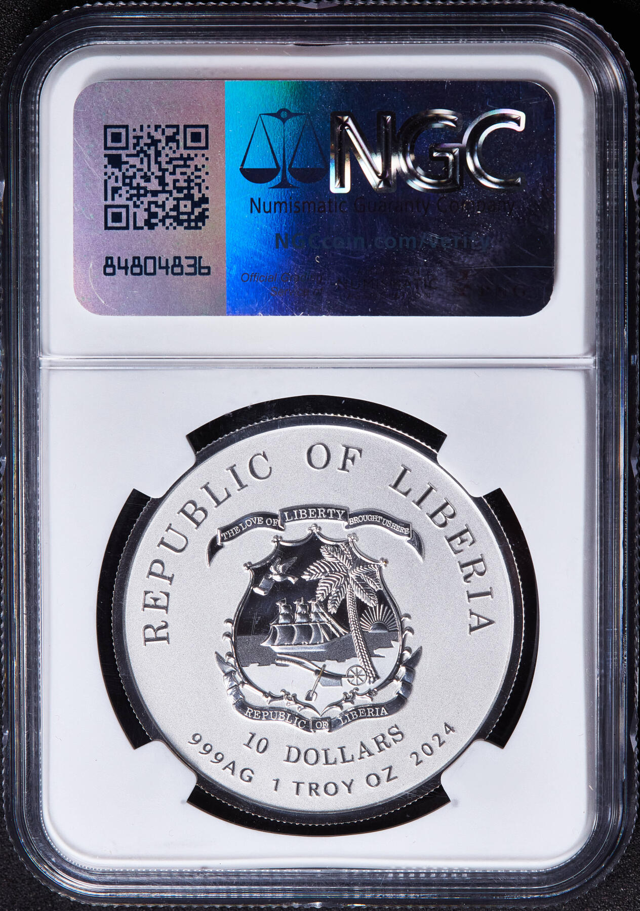 【俄甄集藏】2026年(050)04-01星期三 晚 19:30 全场包邮 利比里亚2024年纪念苏联军事光荣勋章10元镀金彩绘精制大银币，NGC PF70，高浮雕，重1盎司，999银，发行量500枚，少见品种，设计精美