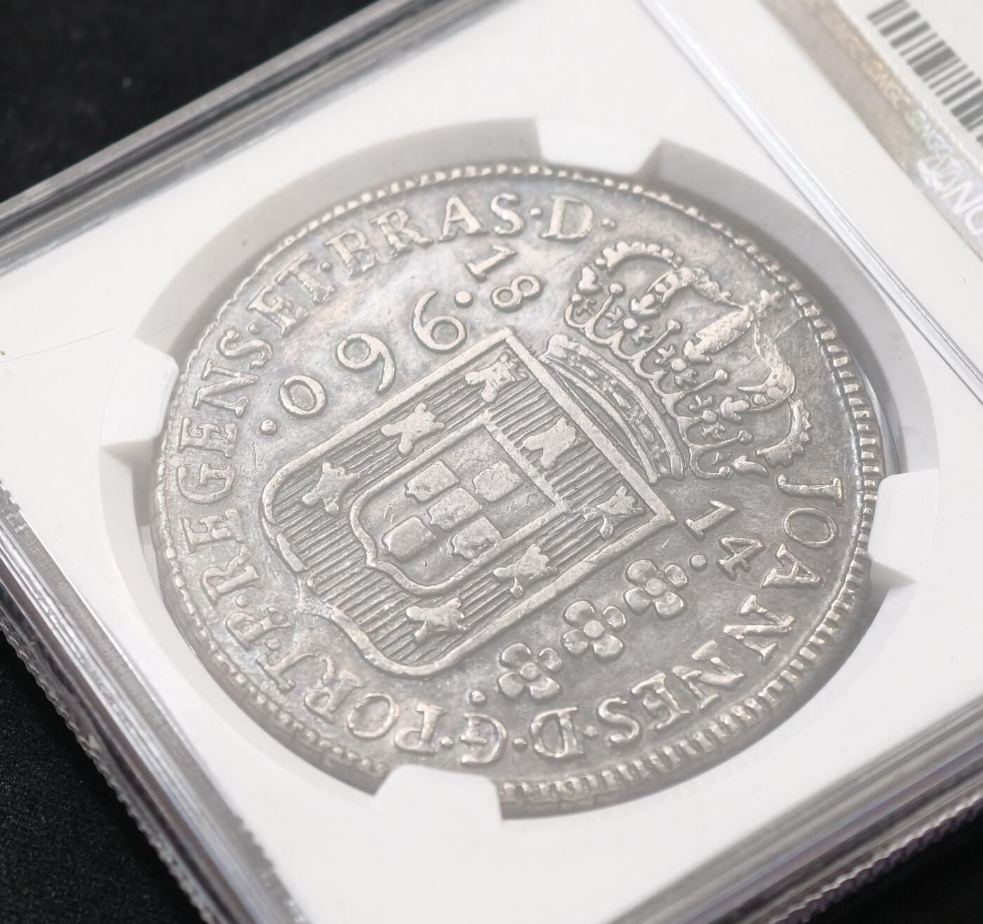 “方寸甄品”甄品场，甄臻铺-世界币章拍卖（第57期，直播拍卖），送拍享返佣金等优惠多多 NGC-AU55 1814B 巴西960R 大银币，老味道包浆