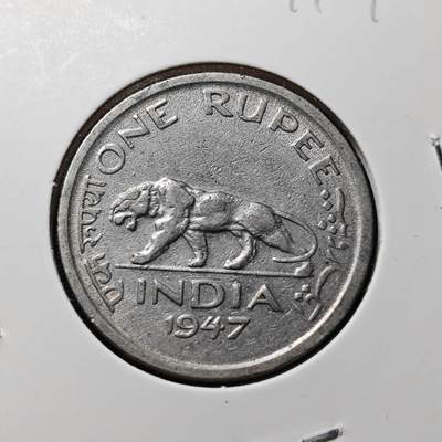 KK钱币收藏小铺  第407期 2月预留时间 周末发货 -  1947英属印度1卢比 乔六