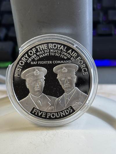 第195期拍卖 - 泽西2008年皇家空军的历史纪念银币，925银，28.28克，塑料盒有破