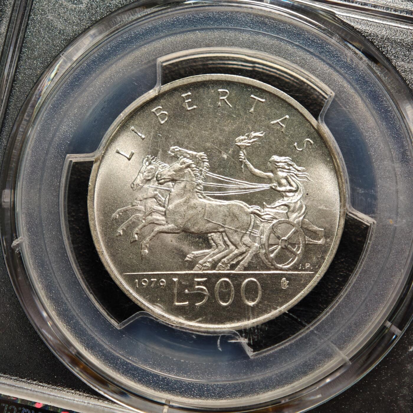 【德藏】世界币章拍卖第169期（拍品征集中~欢迎藏友联系） 1979年 圣马力诺500里拉银币 PCGS MS67 原光极强