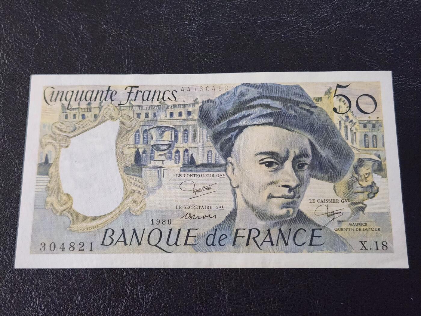 3月27号晚上8点 外国纸币自动截拍第46场 50法郎极美品近新