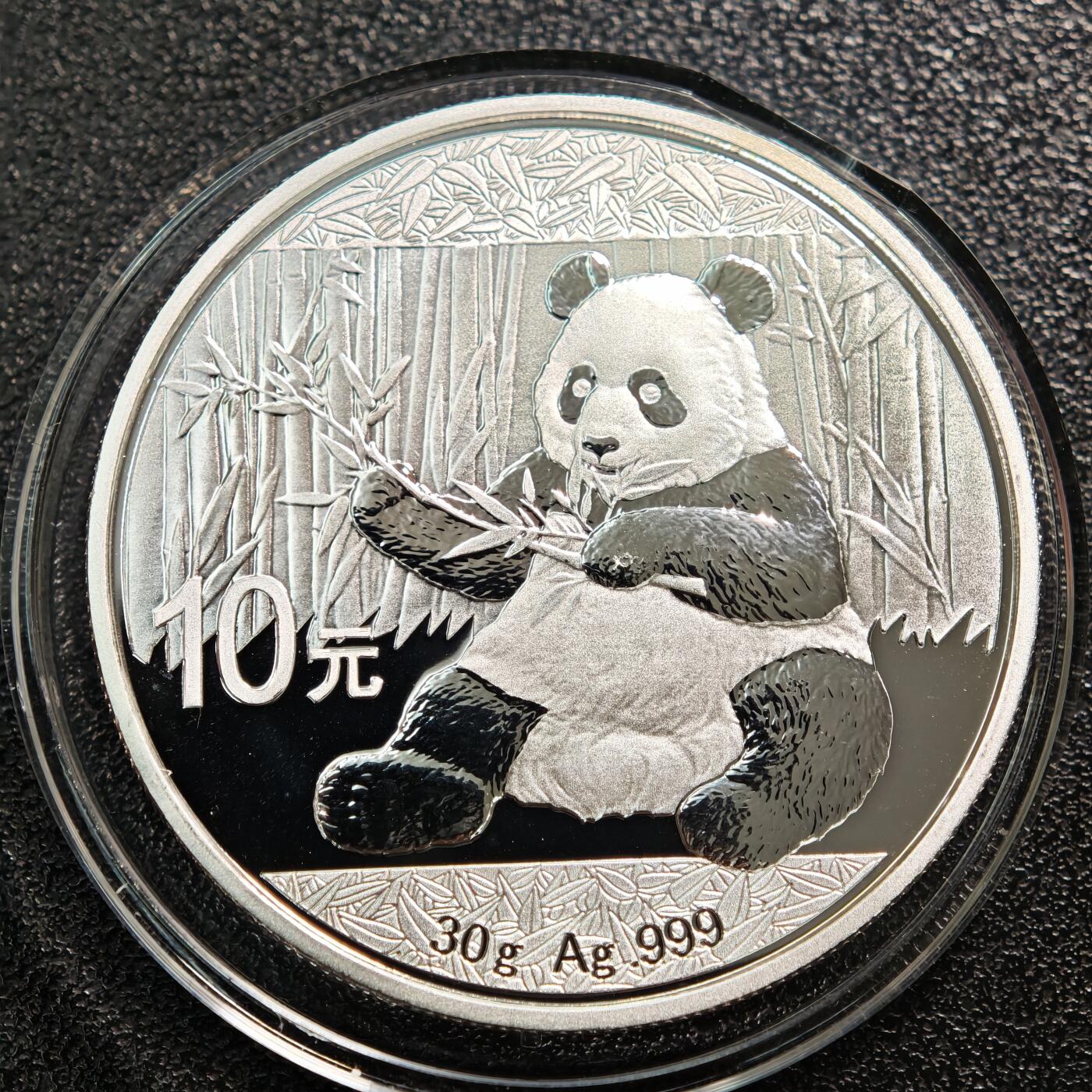 【德藏】世界币章拍卖第169期（拍品征集中~欢迎藏友联系） 2017年 中国熊猫纪念银币 30g 999银 带盒及证书