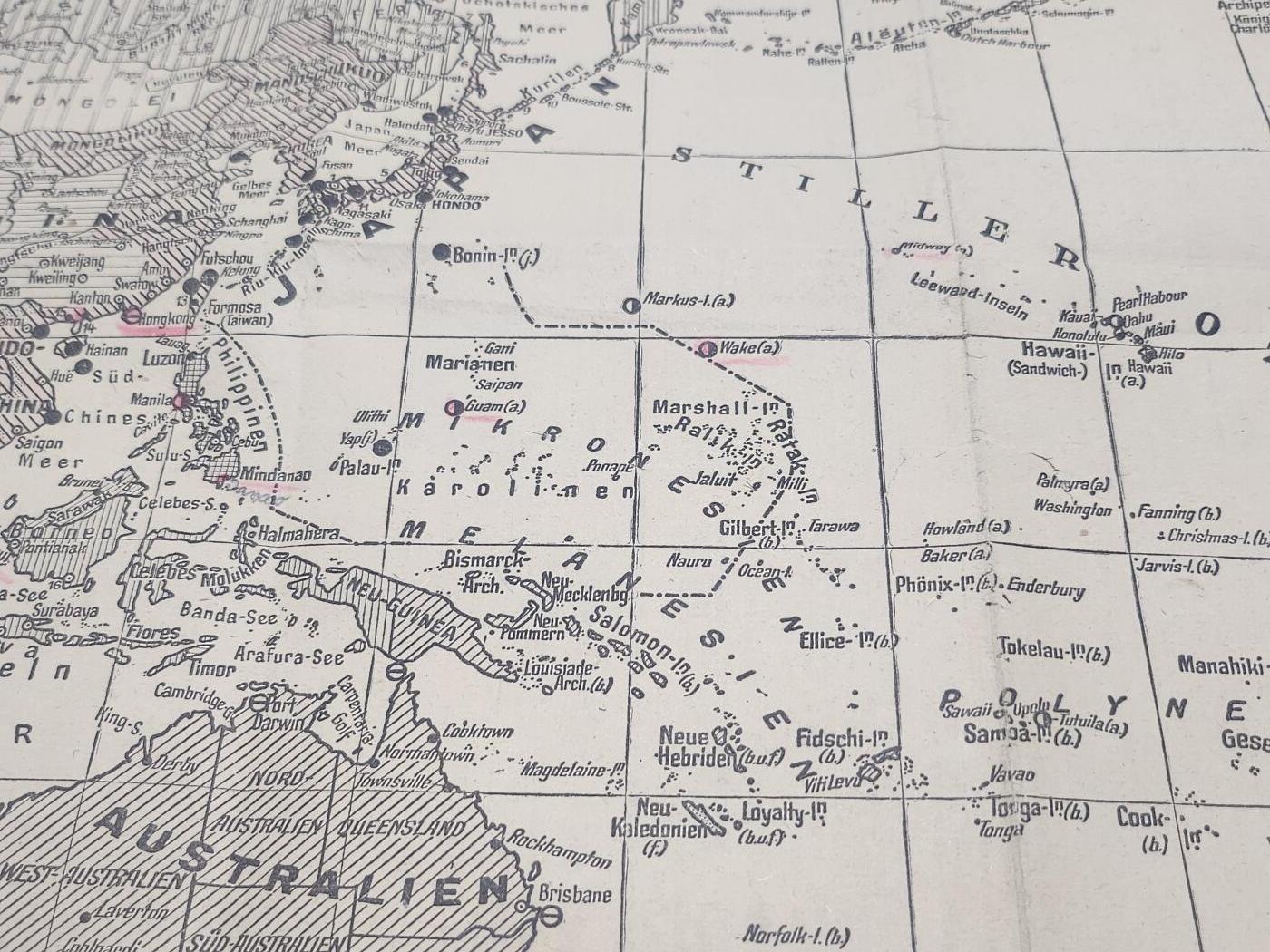 南水社第4次拍卖  二战德国《亚洲及太平洋战场》报纸地图整版 上阿尔高伊民族报