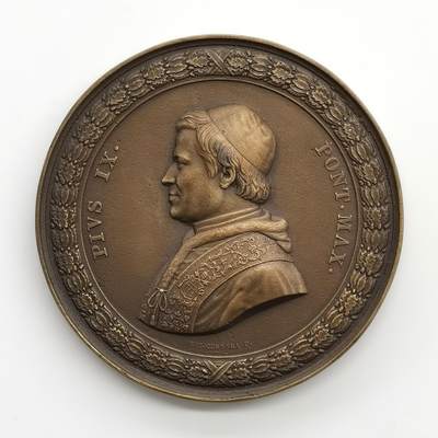 博洋堂“芳菲春韵”3月精品大拍专场暨第166期（全场包邮） - 1851年意大利教皇庇护九世拉特朗圣若望大殿祭坛修复纪念大铜章，79mm，183g，未流通品相，后铸工艺品，注意分辨