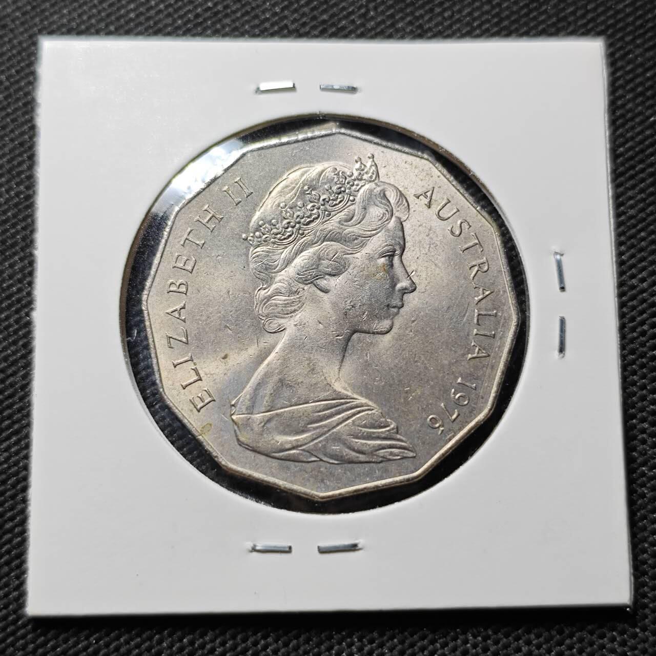 KK钱币收藏小铺  第407期 2月预留时间 周末发货  1976澳大利亚50分 好品