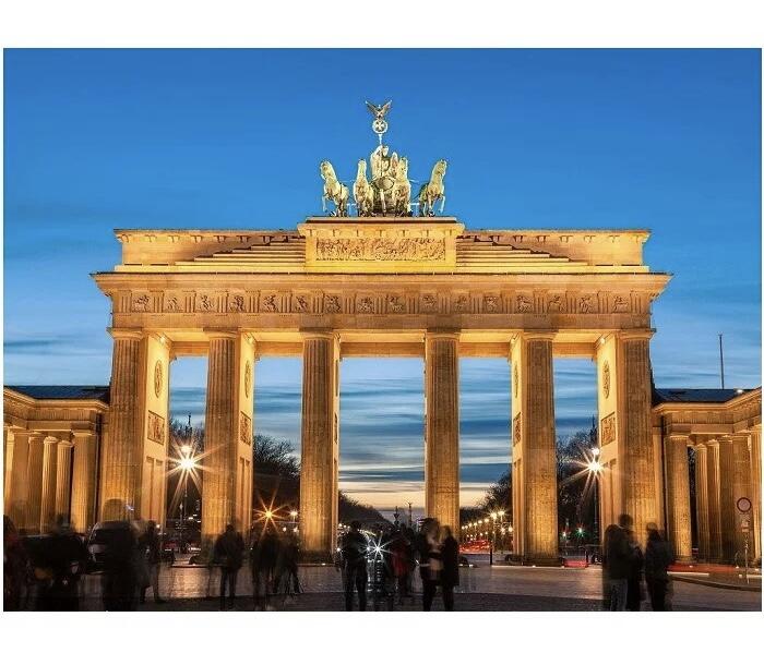 德国勃兰登堡门+鹰徽+州徽 高浮雕精制大镀金章 40MM