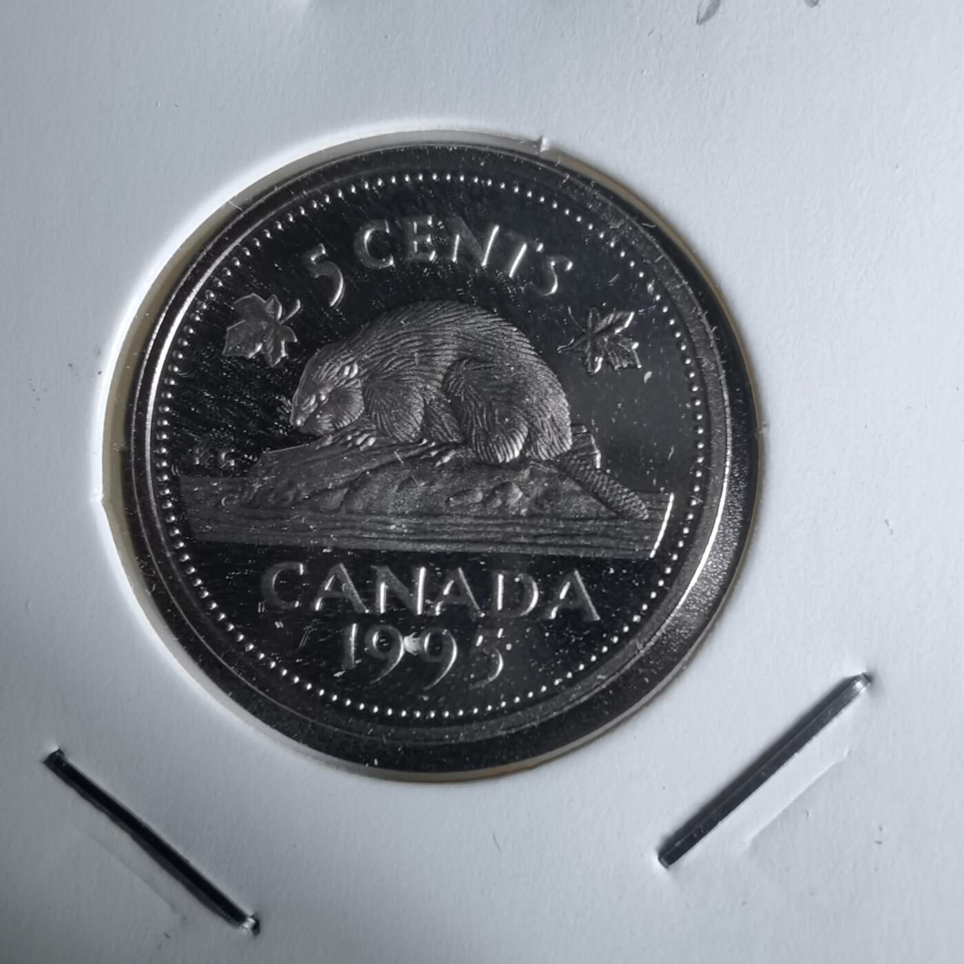 沼泽如烟--第1034场 加拿大1995年5分精制币