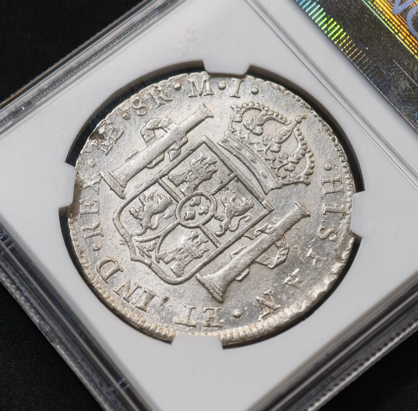 “方寸甄品”甄品场，甄臻铺-世界币章拍卖（第57期，直播拍卖），送拍享返佣金等优惠多多 NGC-AU58 1786年西属秘鲁卡洛斯三世双柱 8里亚尔 原味粉光 利马，打制极佳