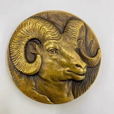 中国铜章专拍 - 上海造币厂 领头羊铜章 直径60 毫米，带证书，保真正品