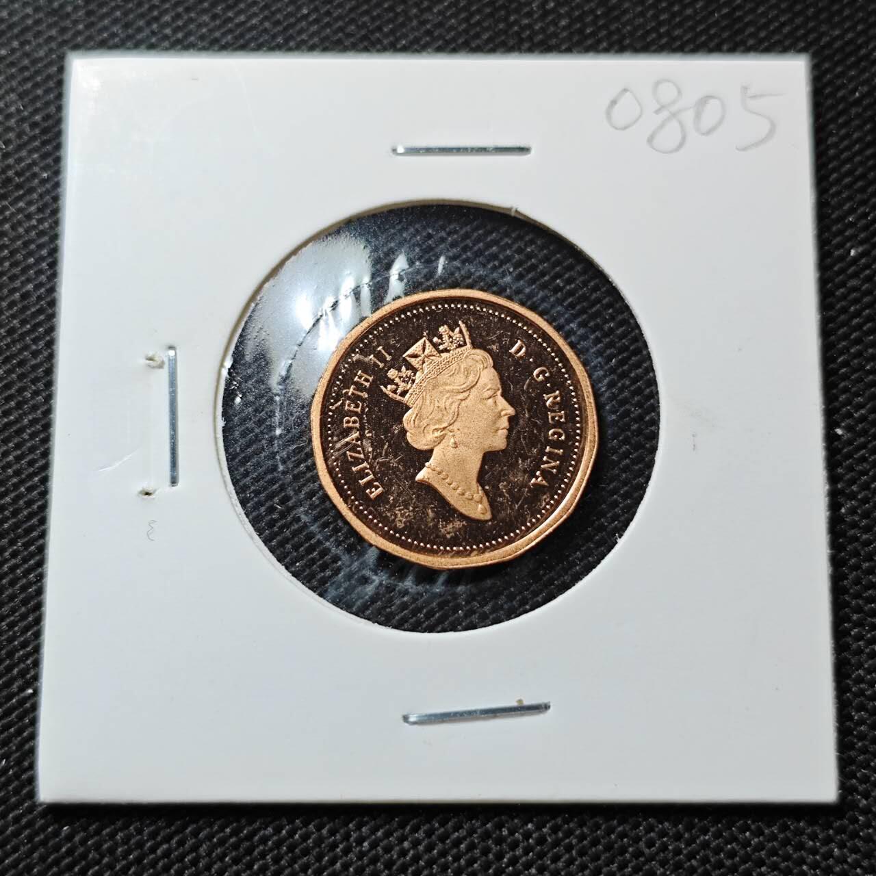 KK钱币收藏小铺  第408期 2月预留时间 周末发货  1991加拿大1分精制