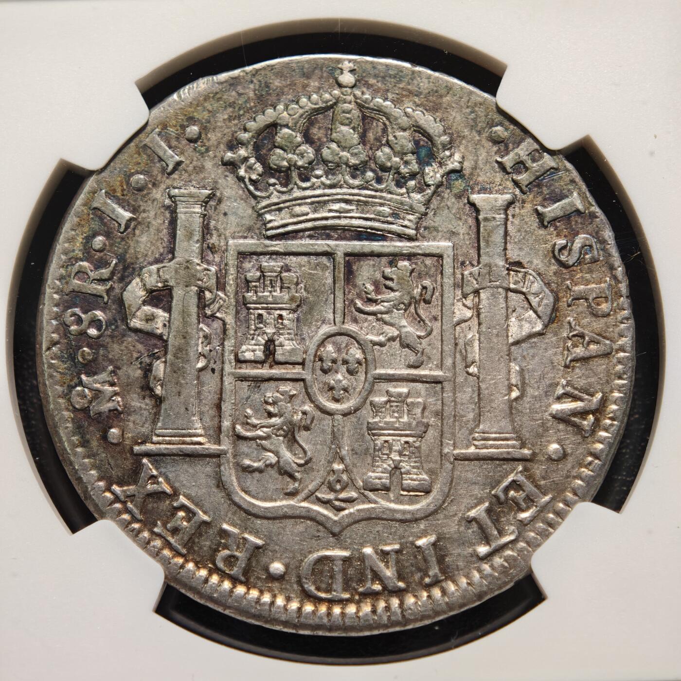 【德藏】世界币章拍卖第169期（拍品征集中~欢迎藏友联系） 1821年 墨西哥费尔南多七世8里亚尔双柱银币 NGC AU 状态安逸