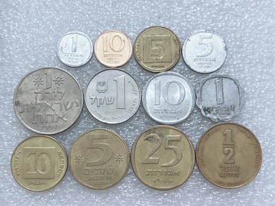 第一海外回流一元起拍收藏 散集专场  第306期 - 以色列不同面值硬币 12枚