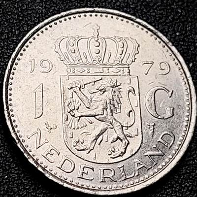 泉币菌-第216场-拍品多 请提前出价 - 1979年 荷兰王国早期1盾 朱莉安娜女王  镍币 硬币 25mm 