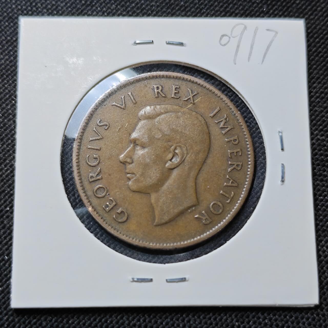 KK钱币收藏小铺  第409期 2月预留时间 周末发货  1939英属南非1便士铜币