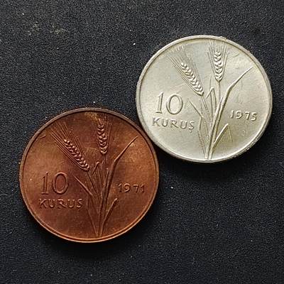 【全场包邮】纯粹捡漏拍514场 - 土耳其1971/1975年拖拉机瞌睡男FAO纪念币2枚一组-带FAO证书