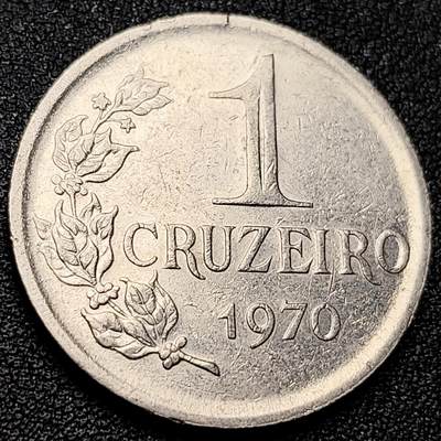 泉币菌-第216场-拍品多 请提前出价 - 29mm  巴西1克鲁塞罗铜 镍币 1970年 女神