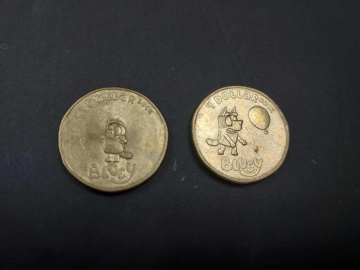 博彦收藏    4月1日 8点 钱币专场 澳洲 bluey 1元硬币2枚