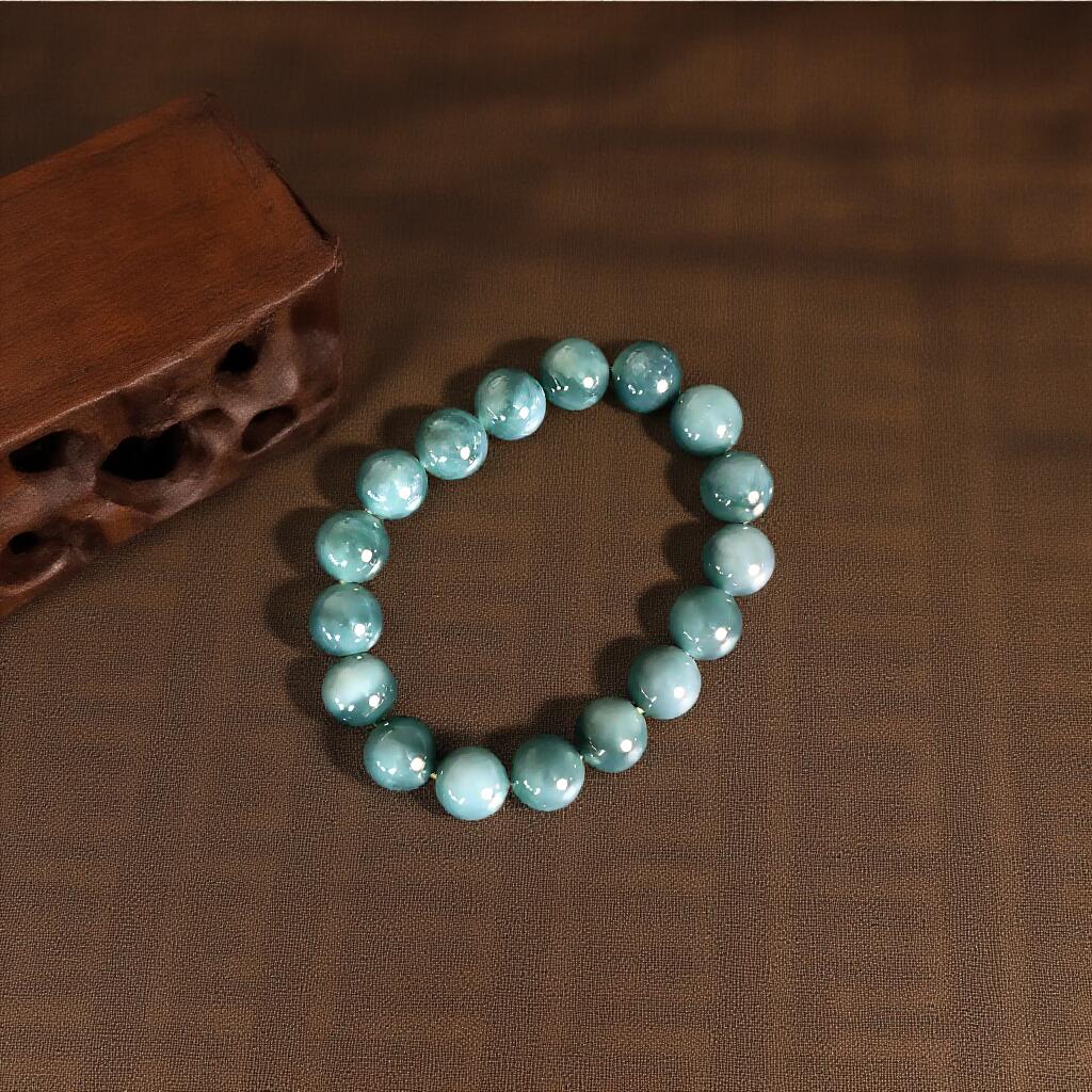 碧月说宝 君子怀瑾·当代和田玉清风专场(六) 蓝水翡翠手串