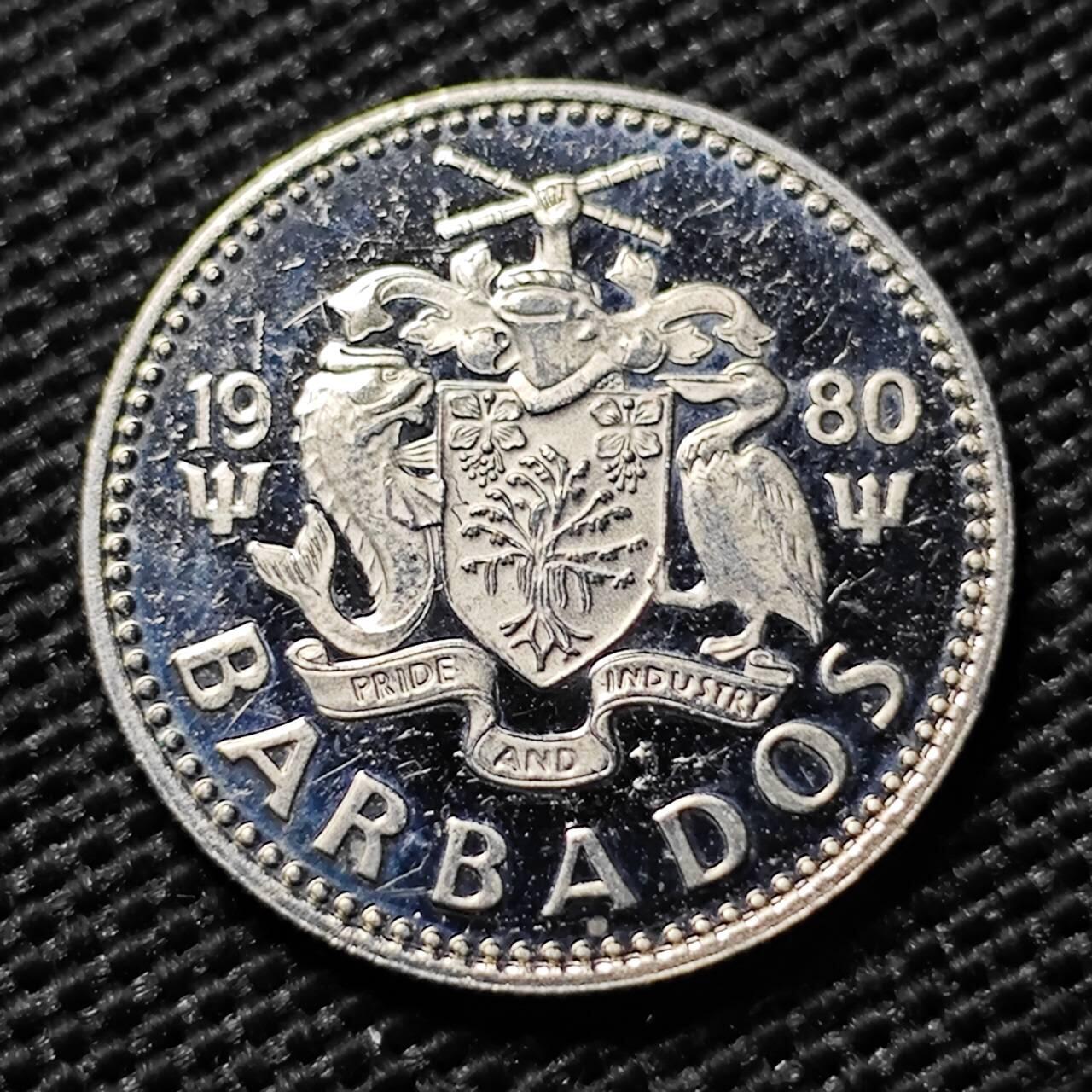 KK钱币收藏小铺  第408期 2月预留时间 周末发货   1980巴巴多斯10分 精制币
