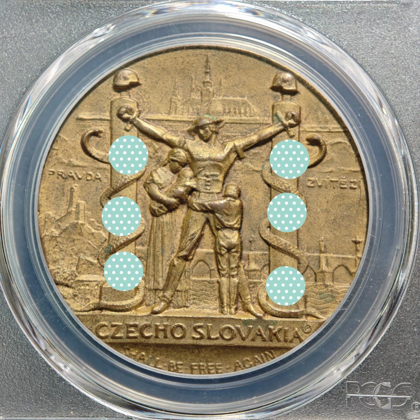 【德藏】世界币章拍卖第169期（拍品征集中~欢迎藏友联系） 罕见品种！1939年 捷克斯洛伐克抗议1939年3月15日德国民族社会主义工人党接管捷克斯洛伐克纪念铜章 PCGS SP64 （原图请查询PCGS评级官网）