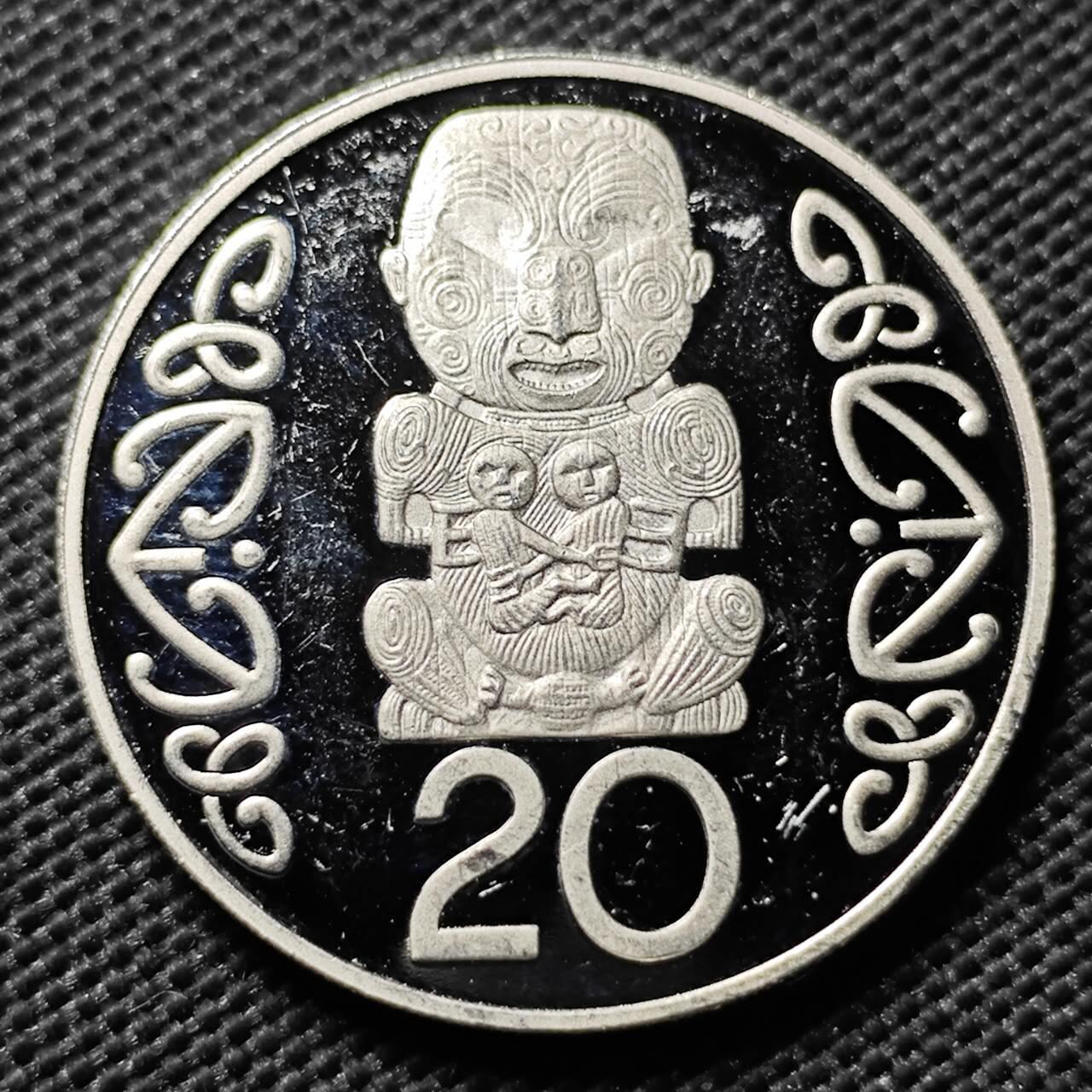 KK钱币收藏小铺  第408期 2月预留时间 周末发货   2002新西兰20分 精制币 大版