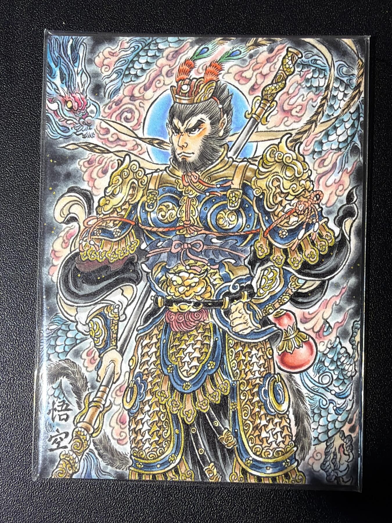 NO.28 好又多金牌大场，每周一站式配齐，方便凑单！（周6晚9点截拍，卖家送拍0抽成！） 【1/1手绘卡】山丘老师签绘 齐天大圣 背面签字【手持铁棒惊神鬼，身披金甲踏云霓】