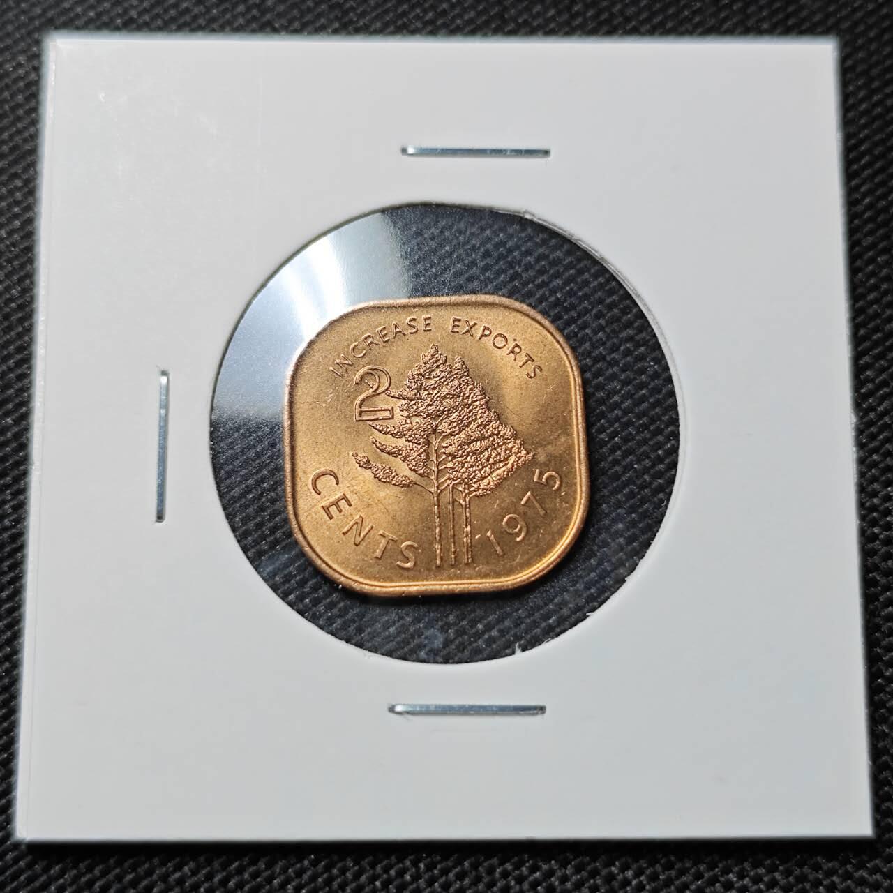 KK钱币收藏小铺  第409期 2月预留时间 周末发货  斯威士兰2分铜币 好品