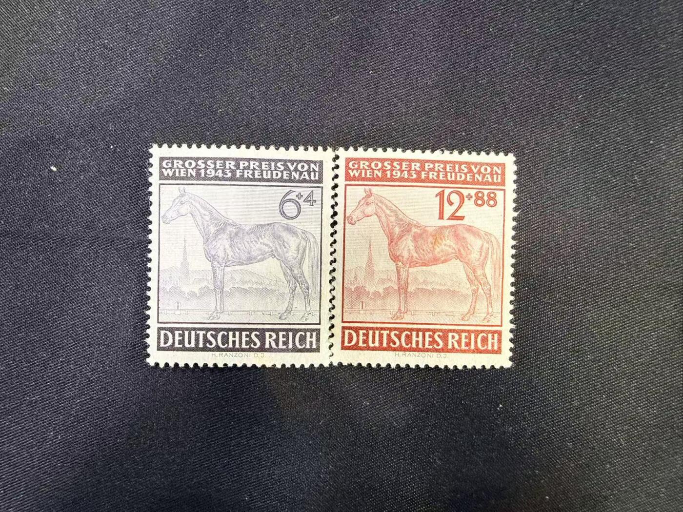 云宸嘉赏-勋臻文献佳藏优品精选场次（低佣 转发佣金红包） 德意志第三帝国马术大奖赛纪念邮票一组