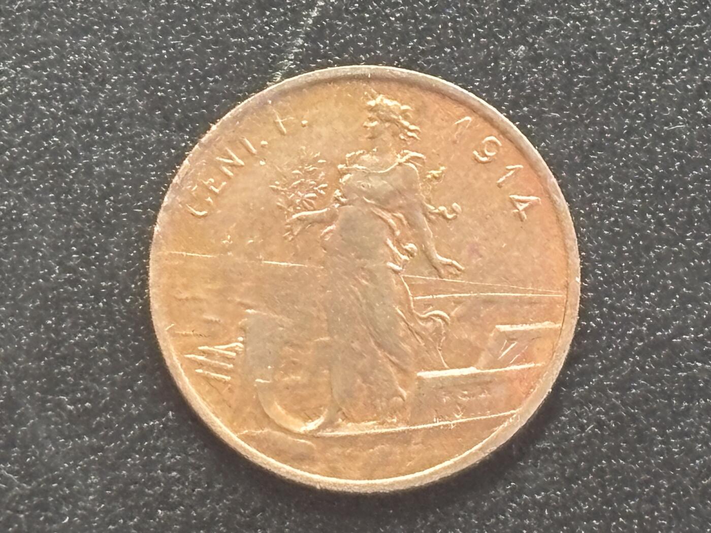 邮泉阁邮票限时拍卖第四十四场 （邮票在国外，请付邮费6元） 意大利维克托·伊曼纽尔三世国王1914年1分