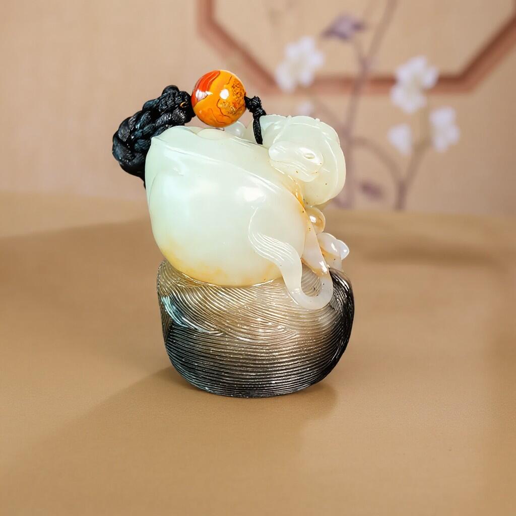 碧月说宝 君子怀瑾·当代和田玉清风专场(五) 和田玉糖色扭转乾坤手把件