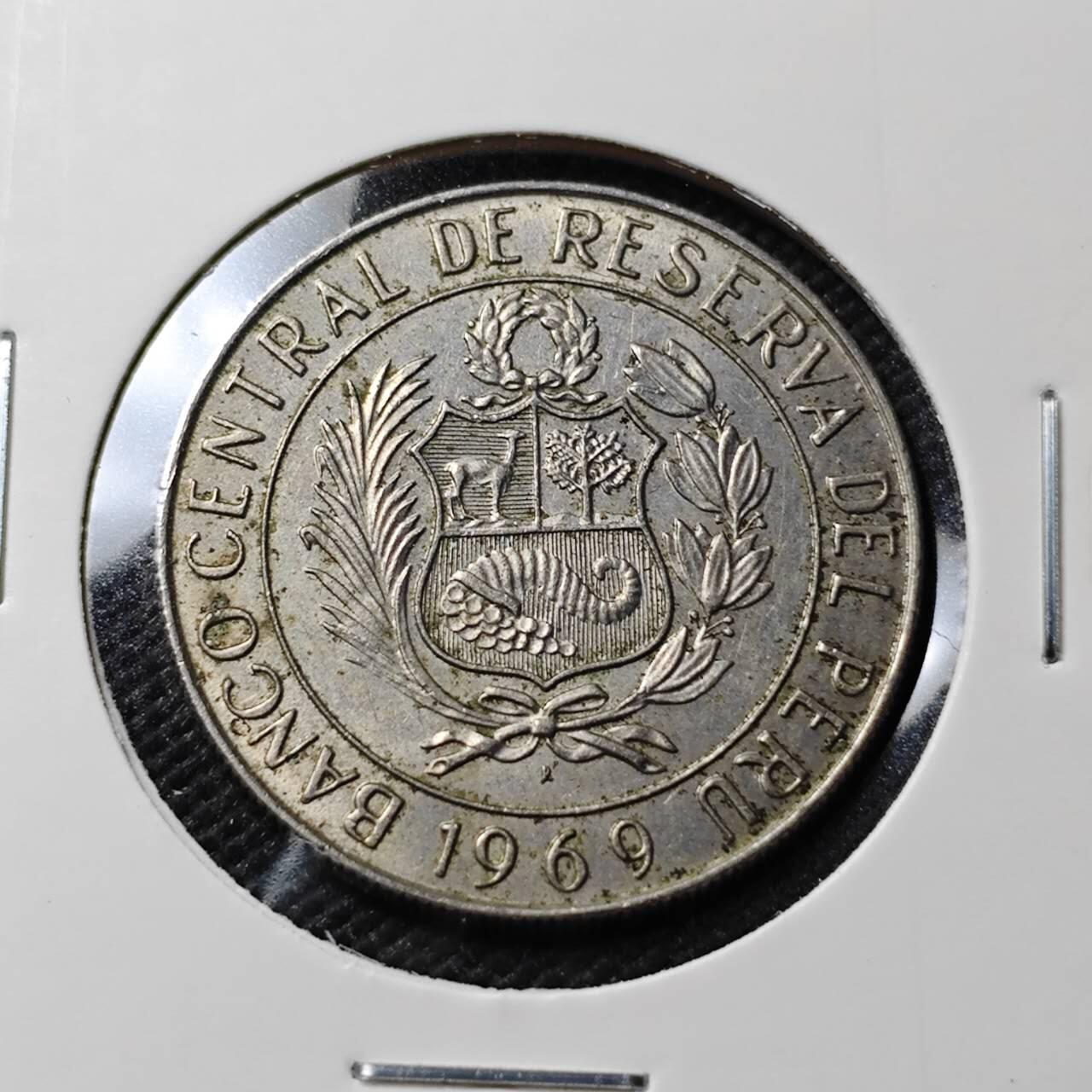 KK钱币收藏小铺  第407期 2月预留时间 周末发货  1969秘鲁5索尔