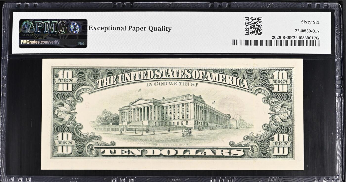 《艾美收藏》第238期-3.29周日外币畅拍场 1990年小头10美元PMG66E亚军分 冠军67分仅5张