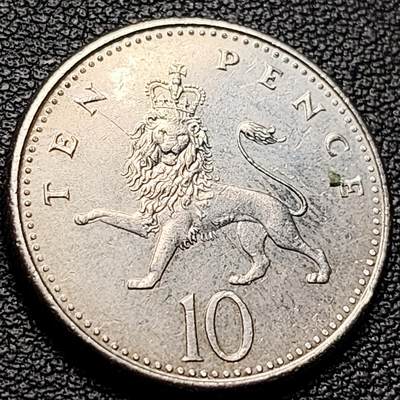 泉币菌-第216场-拍品多 请提前出价 - 英国1992年 10便士铜镍币 24.5mm 伊丽莎白二世女王 皇冠狮子
