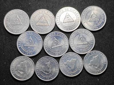 KK钱币收藏小铺  第408期 2月预留时间 周末发货 -  尼加拉瓜一组11枚 好品