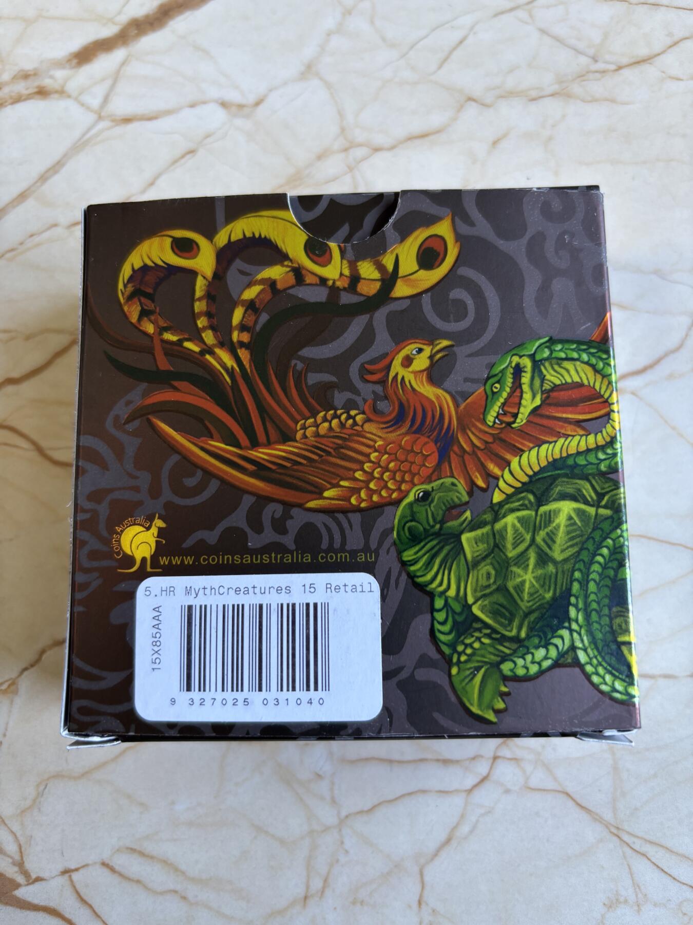 第194期拍卖 图瓦卢2015年中国四大神兽5盎司高浮雕加厚银币，999银，发行1000枚