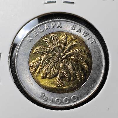 KK钱币收藏小铺  第408期 2月预留时间 周末发货 -  印度尼西亚1000卢比 好品