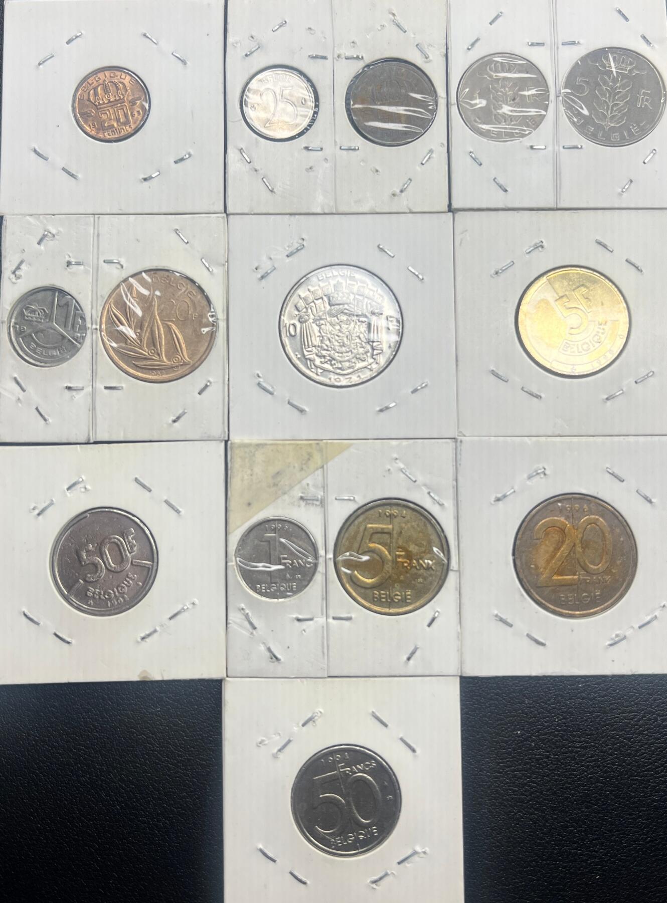比利时法郎套币 博杜安一世 / 阿尔贝二世时期 14 枚全套 外国钱币