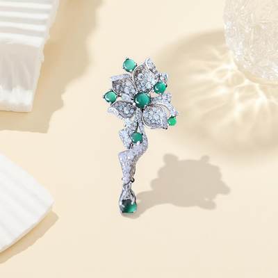 碧月说宝 君子怀瑾·当代和田玉清风专场(五) - s925翡翠胸针